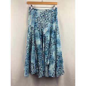 Newsworthy Womens XS Blue Floral Print Skirt